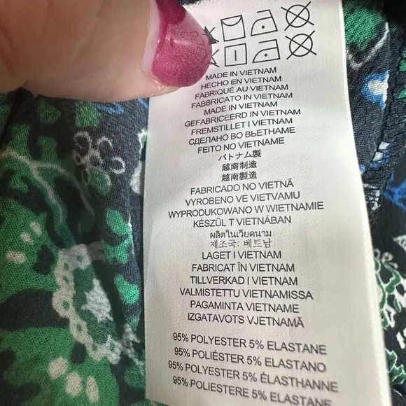 Michael Kors blue and green top tie going through gold grommets size small - Picture 10 of 11